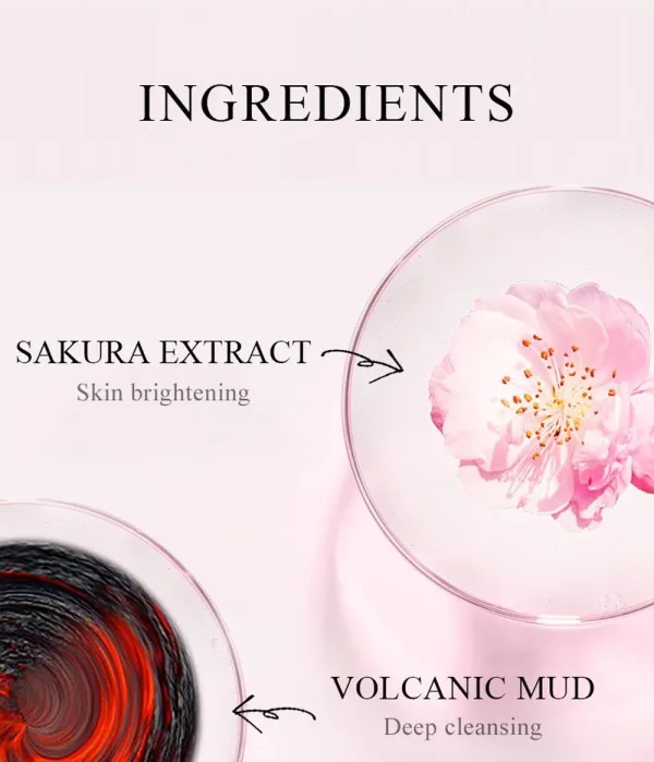 5PCS Japan Sakura Clay Face Pack Mud – Deep Cleansing Face Mask for Smooth & Glowing Skin - Image 3