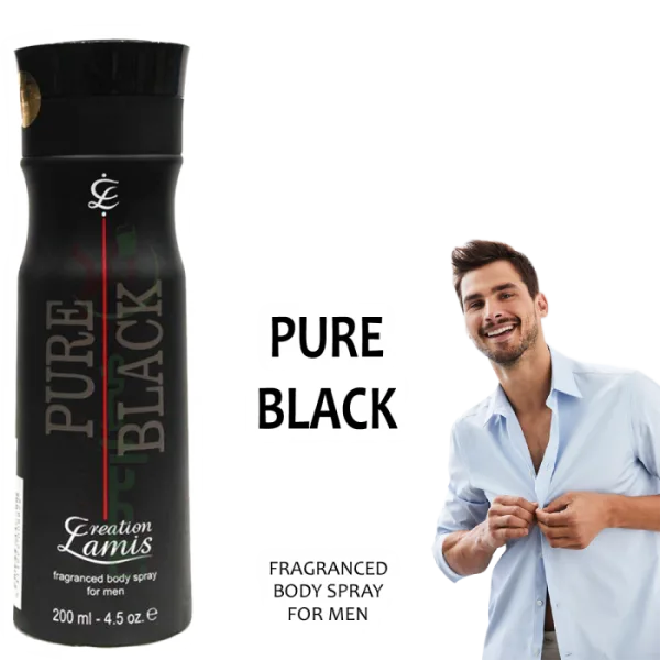 Creation Lamis Pure Black Fragrance Body Spray For Men 200ml - Image 5