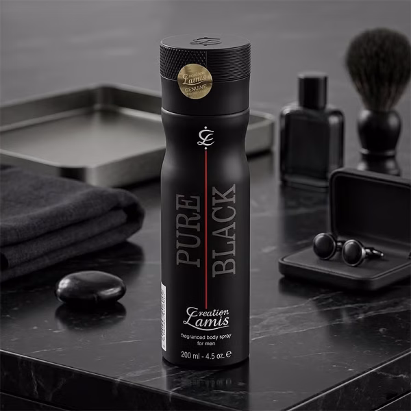 Creation Lamis Pure Black Fragrance Body Spray For Men 200ml - Image 4