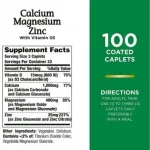 Nature's Bounty Calcium Magnesium Zinc with Vitamin D3 – 100 Coated Tablets | Daily Bone & Immune Health Support - Image 3