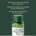 Nature's Bounty Calcium Magnesium Zinc with Vitamin D3 – 100 Coated Tablets | Daily Bone & Immune Health Support - Image 2