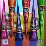 Neha Classic Colour Cone Pack of 6 – 25g Each | Multi-Color Mehendi for Creative Designs - Image 2
