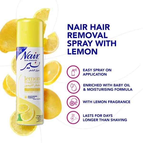 Nair Hair Removal Spray Lemon Fragrance 200ml – Fast & Easy Hair Removal for Silky Smooth Skin - Image 4