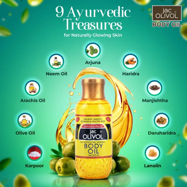 JAC Olivol Body Italian Olive Oil 100ml – Deep Moisturizing Body Oil for Soft, Smooth & Healthy-Looking Skin - Image 3
