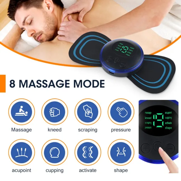 Mini Massager - Rechargeable Shoulder/ Neck/ Muscle/ Tendonitis/ Deep Tissue/ Back Massager with 2pcs Butterfly Pad - Image 2