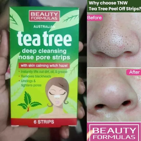 Beauty Formula Tea Tree Deep Cleansing Nose Pore Strips 6pcs White - Image 2