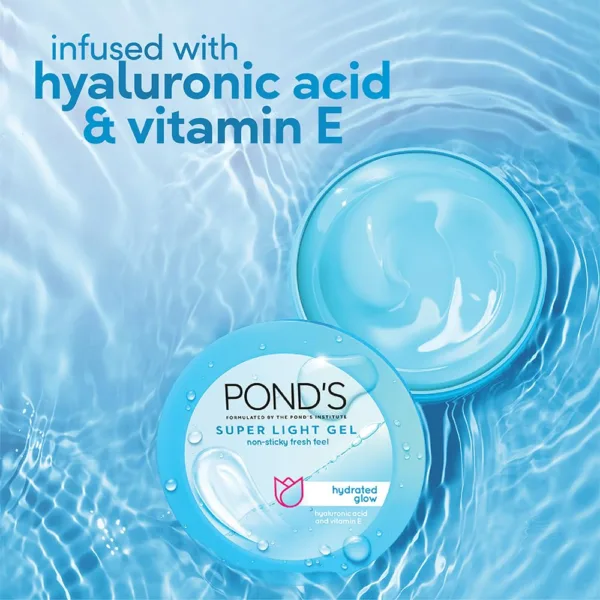 POND'S Super Light Gel 100ml Hydrated Glow With Hyaluronic Acid & Vitamin E - Image 2