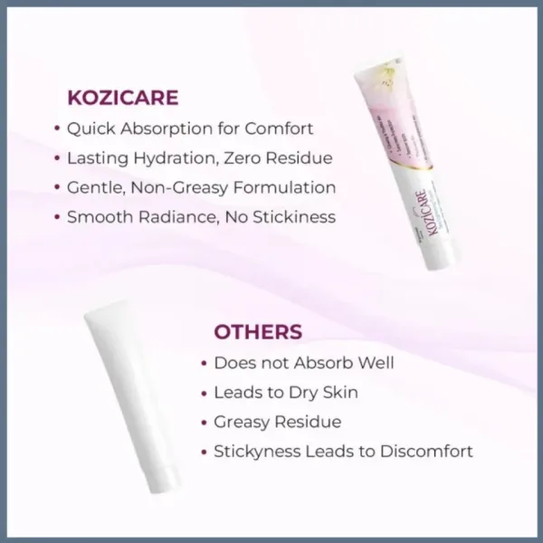 Kozicare Skin Lightening Non-Sticky Cream 15gm – Advanced Brightening Cream with Kojic Acid, Alpha Arbutin, Glutathione, Niacinamide & Vitamin C - Image 5