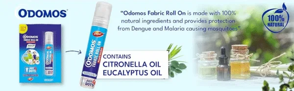 Odomos Mosquito Repellent Fabric Rollon Citronella & Eucalyptus Oil | 8Ml | Made In India - Image 2
