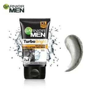 Garnier Men Turbo Bright Anti Pollution Double Action Face Wash 100g
