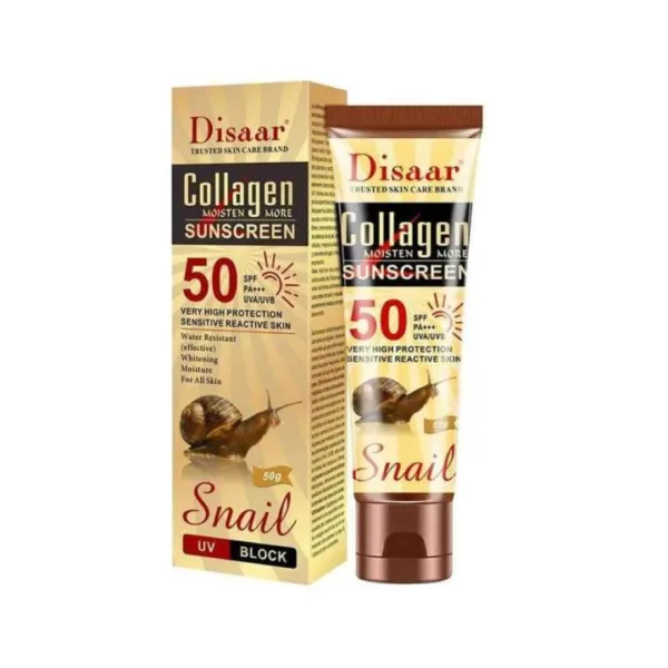 Disaar Snail Collagen Sunscreen Cream SPF50 PA+++ 50gm - Image 2