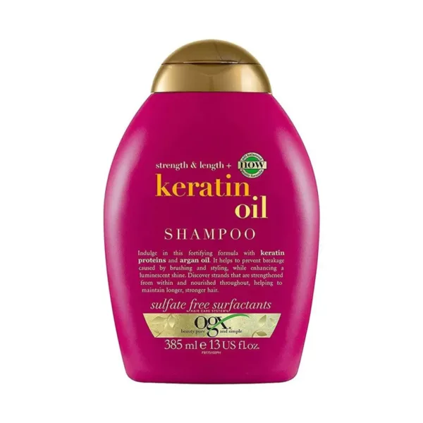 OGX Strength & Length+ Keratin Oil Shampoo 385ml | USA - Image 2