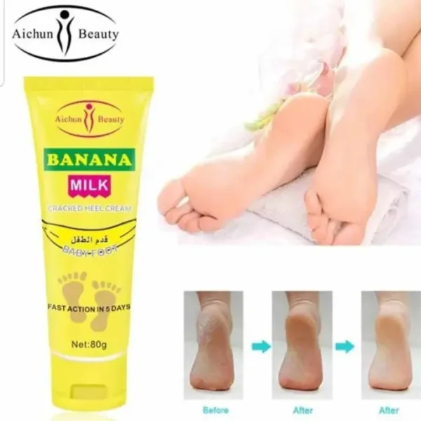 AICHUN BEAUTY 80gm Cracked Heel Cream Foot Care Banana Milk Cream Rough Dry Skin Baby Foot - Image 3