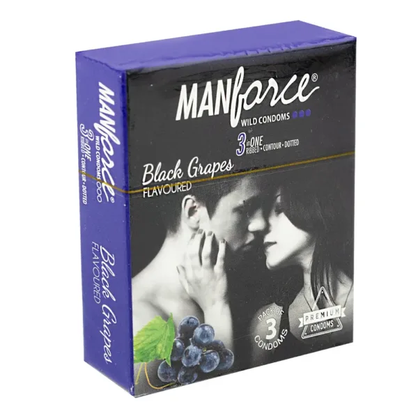 Manforce - Dotted Black Grapes - Single Pack - 3x1=3pcs Condom - Image 2