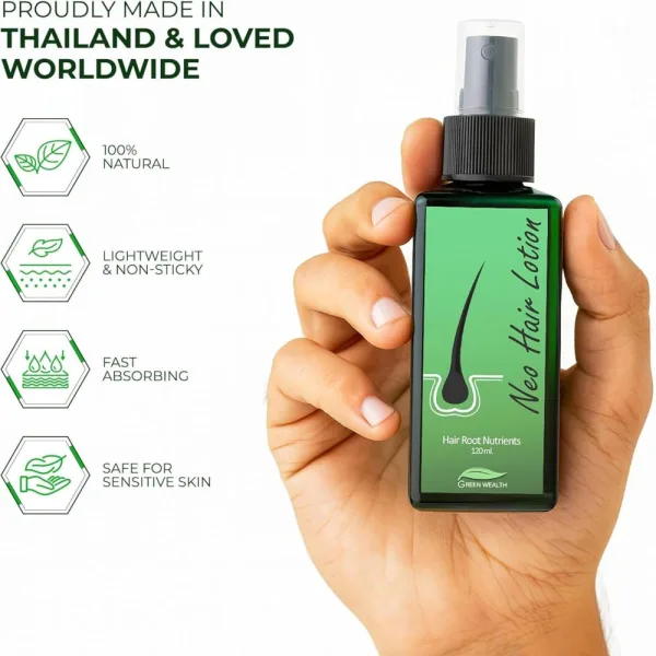 Green Wealth Neo Hair Lotion Hair Root Nutrients 120ml – Made in Thailand - Image 2
