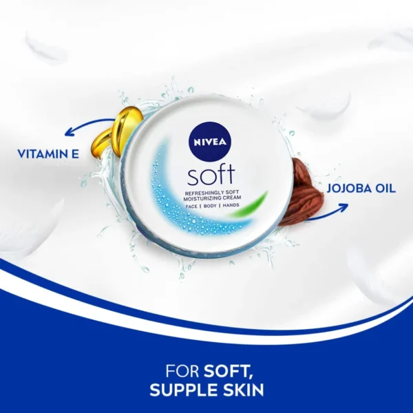 Nivea Soft Jar Moisturising Cream 25ml – Lightweight Daily Hydration for Soft & Healthy Skin - Image 2