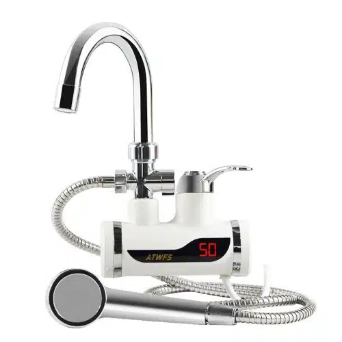 Electric Instant Hot Water Tap with Hand Shower – Fast & Convenient Hot Water Solution for Every HomeUpgrade your kitchen or bathroom with the Electric Instant Hot Water Tap with Hand Shower, an efficient and space-saving appliance that delivers hot water within seconds. Designed for modern households, this tankless water heater eliminates the need for bulky storage geysers while providing a continuous supply of hot water for washing, cleaning, and everyday use.  Whether you're washing dishes, cleaning vegetables, or enjoying a quick warm shower, this instant hot water tap offers convenience, energy efficiency, and reliable performance.  Key Features Instant hot water in approximately 3–5 seconds Built-in hand shower for added convenience Digital LED temperature display Tankless design saves space 360° swivel faucet for flexible use Durable stainless steel heating tube High-quality ABS heat-resistant body Easy installation with standard water connections Suitable for kitchens, bathrooms, apartments, offices, and shops - Image 3