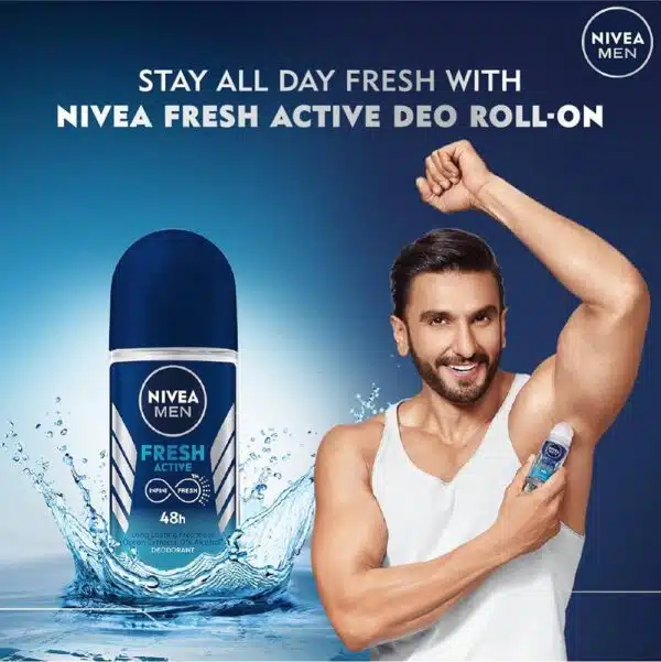 Nivea Men Roll On Fresh Active Deodorant 50 ml - Image 2