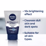 NIVEA MEN Extra Bright 10X Effect Brightening Foam 100g - Image 2