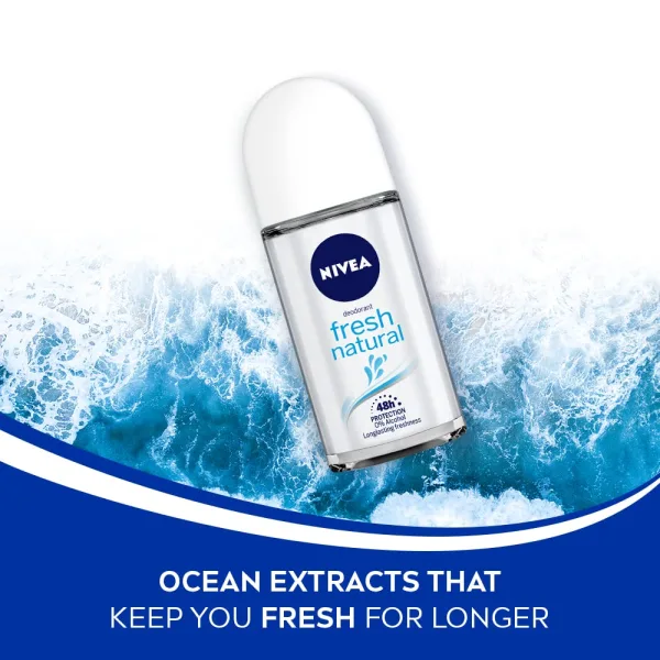 Nivea Fresh Natural Roll-On Antiperspirant Deodorant 50ml - Image 5