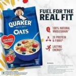 Quaker Oats 1Kg, Rolled Oats Natural Wholegrain, Nutritious Breakfast Cereals, Dalia Porridge, Easy To Cook, Honey - Image 3
