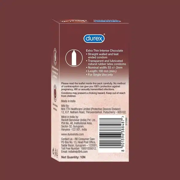 Durex Extra Thin Intense Chocolate Flavoured - 10 Condoms - Image 3