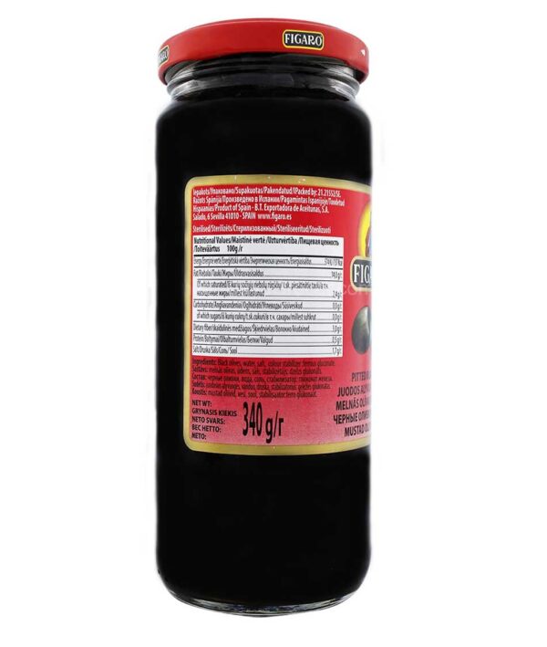 Figaro Pitted Black Olives 340gm - Image 3