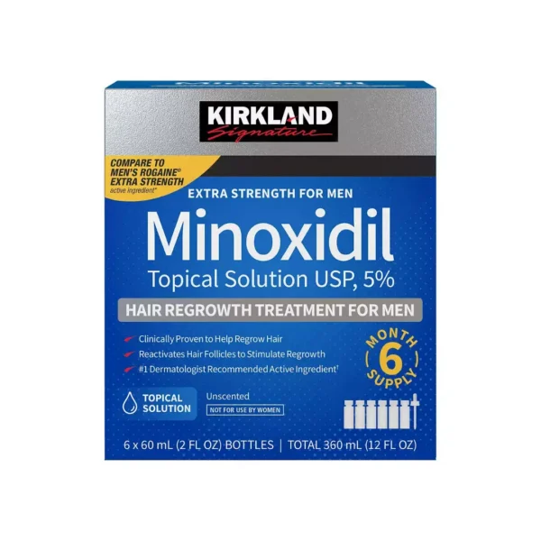 Kirkland Signature Topical Minoxidil 5% Extra Strength for Men Hair Regrowth Treatment 1 Month Supply - Image 2