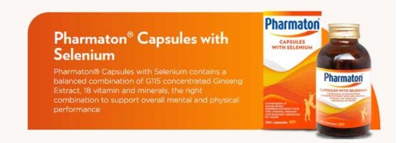 Pharmaton Capsules with Selenium 100 Capsules – Daily Multivitamin, Minerals & Ginseng Supplement - Image 3