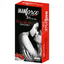 Manforce 1500 Dots Strawberry Flavoured Condom Indian-10 PCS - Image 3