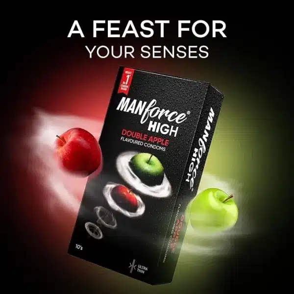 Manforce High Double Apple Flavoured Condoms - Image 2