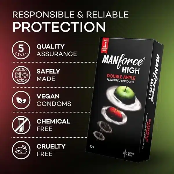 Manforce High Double Apple Flavoured Condoms - Image 5