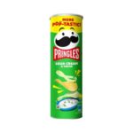Pringles Sour Cream & Onion Potato Chips 134gm – Crispy Potato Snack with Creamy & Zesty Onion Flavor