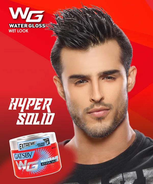 Gatsby Water Gloss Hyper Solid Wet Look Hair Gel 150gm – Holding Level 7 - Image 3