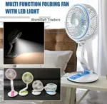 New Rechargeable Folding Table Fan with Led Light -Table Fans - Image 3