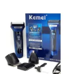 Kemei KM-6330 Grooming Kit 3 in 1 Hair Mustache Beard Shaver Trimmer Clipper for Men - Image 2