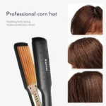 Kemei KM-472 Professional Hair Crimper Wide Plate instant Heating Black - Image 3