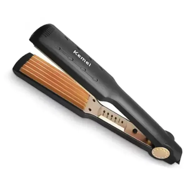 Kemei KM-472 Professional Hair Crimper Wide Plate instant Heating Black - Image 2