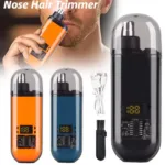 CASIFY WBT01 Nose Trimmer Portable Ear Nose Hair Trimmer Clipper with Digital Display Face Eyebrow Beard Shaver Painless Electric Nose Ear Hair Clippers Portable Nose/Ear Hair Removal Tool Nose Hair Clipper
