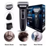 Kemei KM-6330 Grooming Kit 3 in 1 Hair Mustache Beard Shaver Trimmer Clipper for Men - Image 3