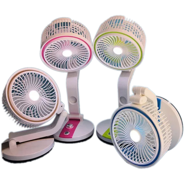New Rechargeable Folding Table Fan with Led Light -Table Fans - Image 2