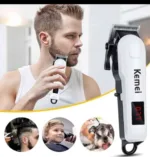Kemei KM-809A Digital AC/DC Rechargeable Professional Hair Clipper Trimmer – LCD Display Hair & Beard Grooming Kit - Image 3