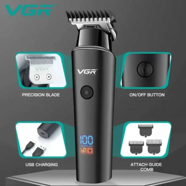VGR V-937 Professional Rechargeable Electric Hair Trimmer – Powerful Cordless Grooming with 500-Minute Runtime - Image 3