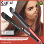 Kemei KM-531 Professional Hair Straightener - Black and Red