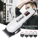Kemei KM-809A Digital AC/DC Rechargeable Professional Hair Clipper Trimmer – LCD Display Hair & Beard Grooming Kit