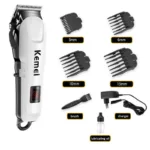 Kemei KM-809A Digital AC/DC Rechargeable Professional Hair Clipper Trimmer – LCD Display Hair & Beard Grooming Kit - Image 2