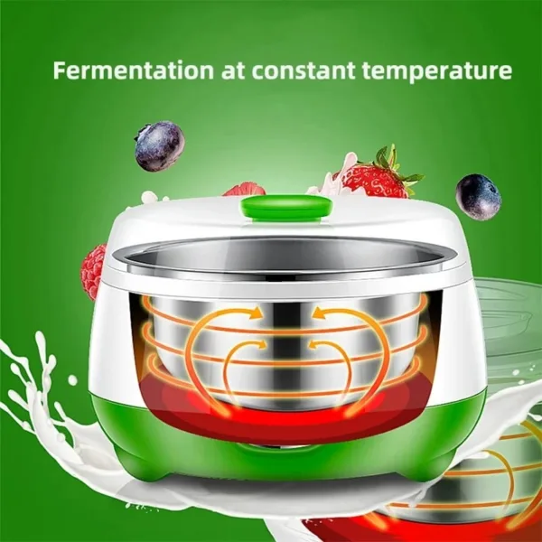 Automatic Stainless Steel - ABS + PP - 220-240V - 15W - 1L Capacity - On/Off Switch - Light Indicator - 7-9 Hours Preparation Time - Doi Yogurt Maker - Image 3