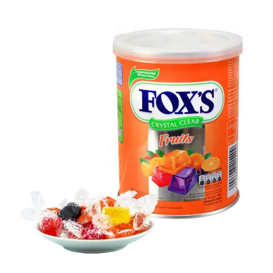 fox candy Fox's Crystal Clear Fruits Flavoured Candy Tin 180g – Premium Assorted Fruit Candy in a Reusable Tin - Image 1