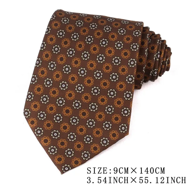 Floral pattern neck tie for men 140cm x 9cm wedding groom tie
