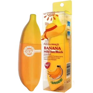 Wokali Banana Mild Sun Block 80ml banana shaped bottle